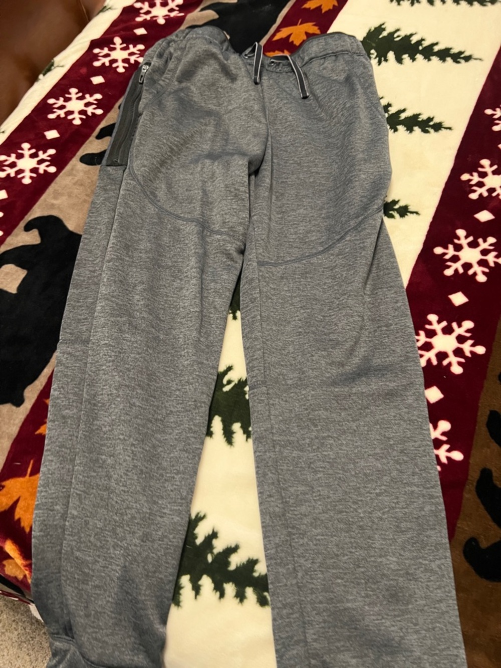 Athletic Works Gray Kids Sweatpants Joggers with Zip Pocket